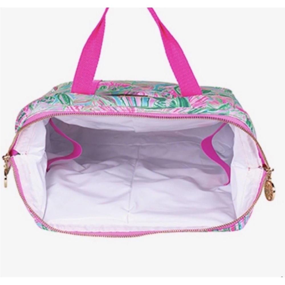 Lilly Pulitzer Floral Backpack Cooler Featured in Best Fishes - Pink and Blue - Picture 5 of 6